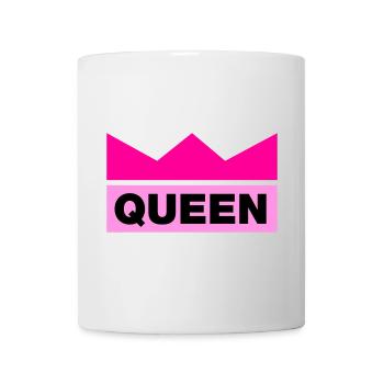 Reine avec couronne / 3 couleurs - Mug blanc - blanc - Devant