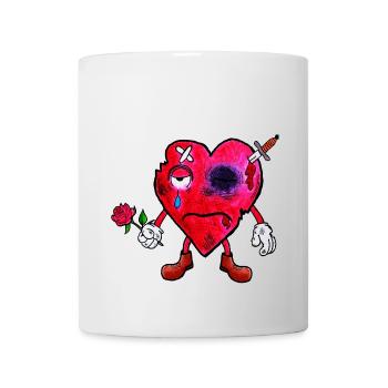 Coeur brisé - Mug blanc - blanc - Devant