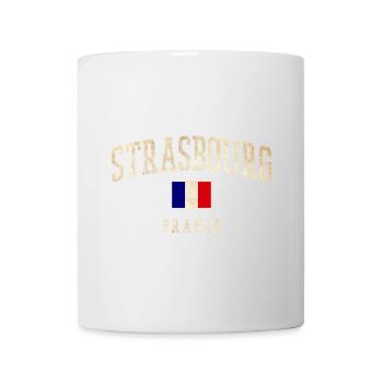 Straßburg - Frankreich Flagge - Tasse - Weiß - Vorne