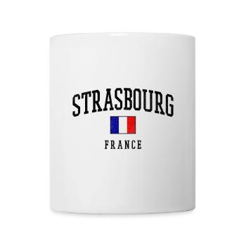 Strasbourg, France – Design de ville avec drapeau - Mug blanc - blanc - Devant