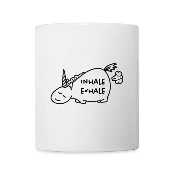 Licorne - Expirez par inhalation - Mug blanc - blanc - Devant