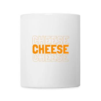 Käse Schriftzug Muster - Tasse - Weiß - Vorne