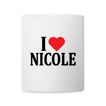 Ich liebe Nicole T-Shirt T-Shirt Geschenkidee - Tasse - Weiß - Vorne