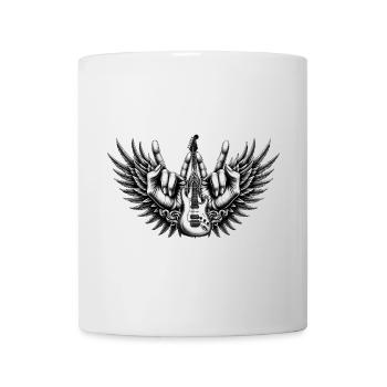flügel gitarre metalgabel hände metal - Tasse - Weiß - Vorne