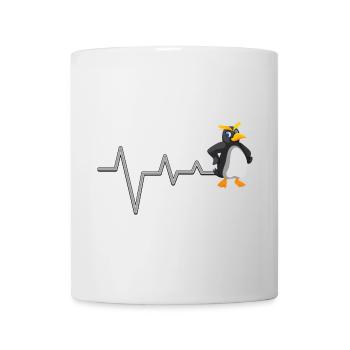 Pinguin Herzschlag Spaß - Tasse - Weiß - Vorne