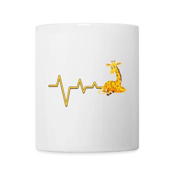 Illustration de battement de cœur de girafe - Mug blanc - blanc - Devant