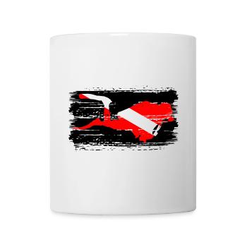 Diagonal Crimson Splash on Black - Mug - white - Front