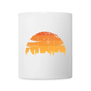 Sonnenuntergang Skyline Silhouette - Tasse - Weiß - Vorne