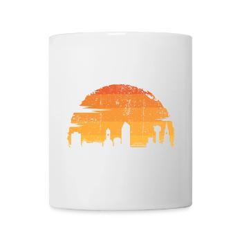 Urbane Sonnenuntergangssilhouette - Tasse - Weiß - Vorne