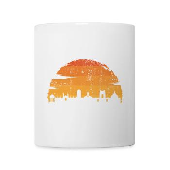 Silhouette de la ville de l’heure dorée - Mug blanc - blanc - Devant