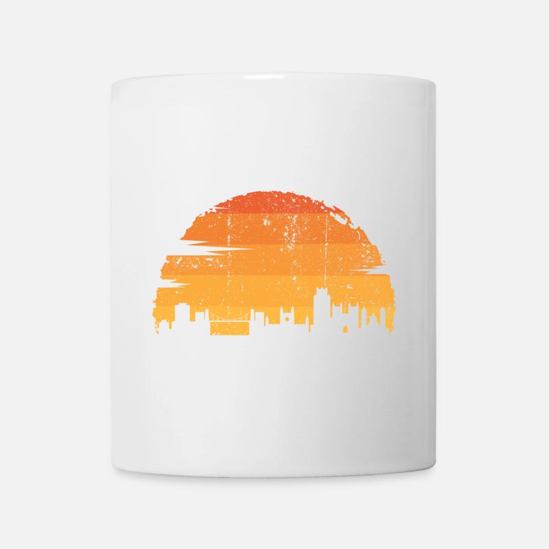 Sunset City Skyline Silhouette - Mug - white