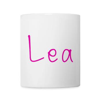 Lea Neon Pink Handschrift - Tasse - Weiß - Vorne