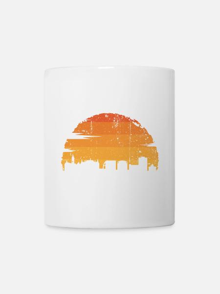 Sonnenuntergang Skyline Pinselstrich - Tasse - Weiß