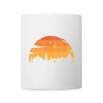Sonnenuntergang Skyline Silhouette - Tasse - Weiß - Vorne