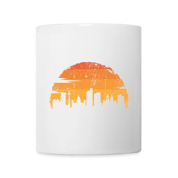Sunset City Skyline Silhouette - Tasse - Weiß - Vorne