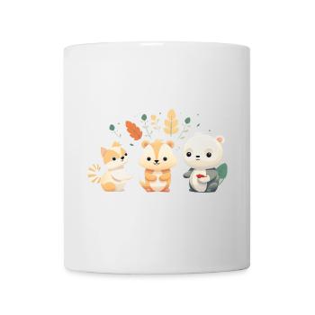 Niedliche Waldfreunde Illustration - Tasse - Weiß - Vorne