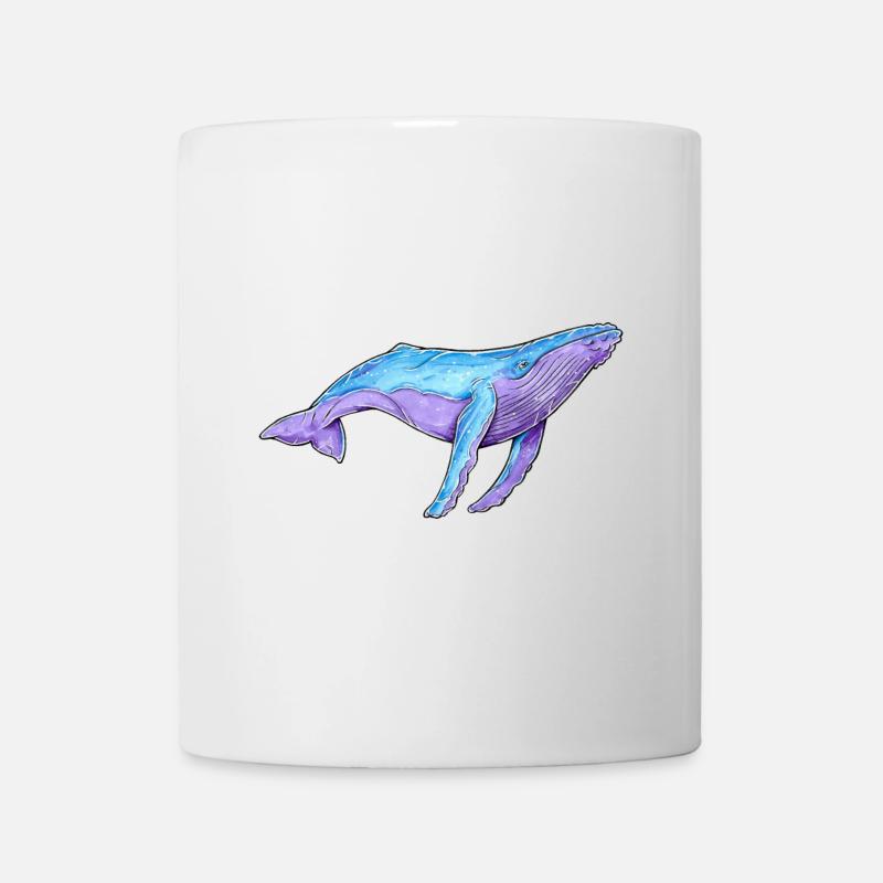 Buckelwal Aquarell - Tasse - Weiß