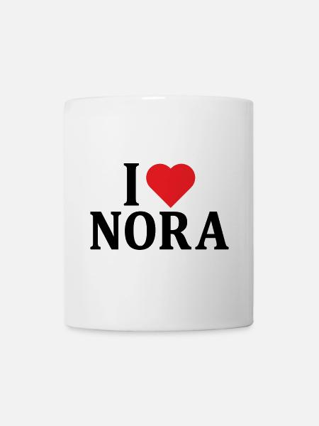 t-shirt I love Nora maglietta idea regalo - Kop/krus - hvid