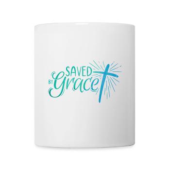 Saved by Grace Lettering - Mug - white - Front