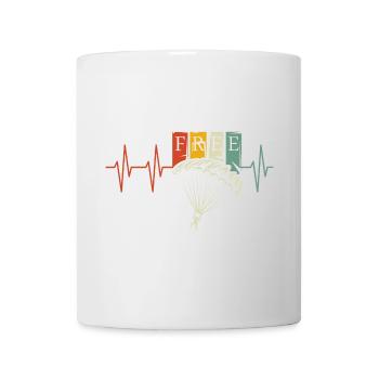 Pulsation Parachute Rétro Symbole de Battement de Coeur Jumper - Mug blanc - blanc - Devant