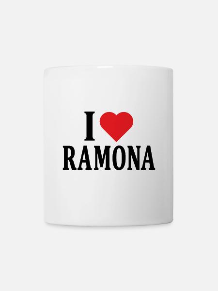 T-Shirt I love Ramona T-Shirt Geschenkidee - Tasse - Weiß