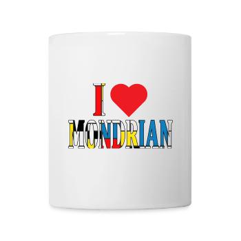 t-shirt I love Mondrian t-shirt idée cadeau - Mug blanc - blanc - Devant