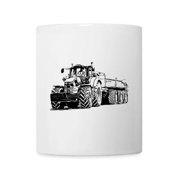 Tracteur avec remorque - Mug blanc - blanc - Devant
