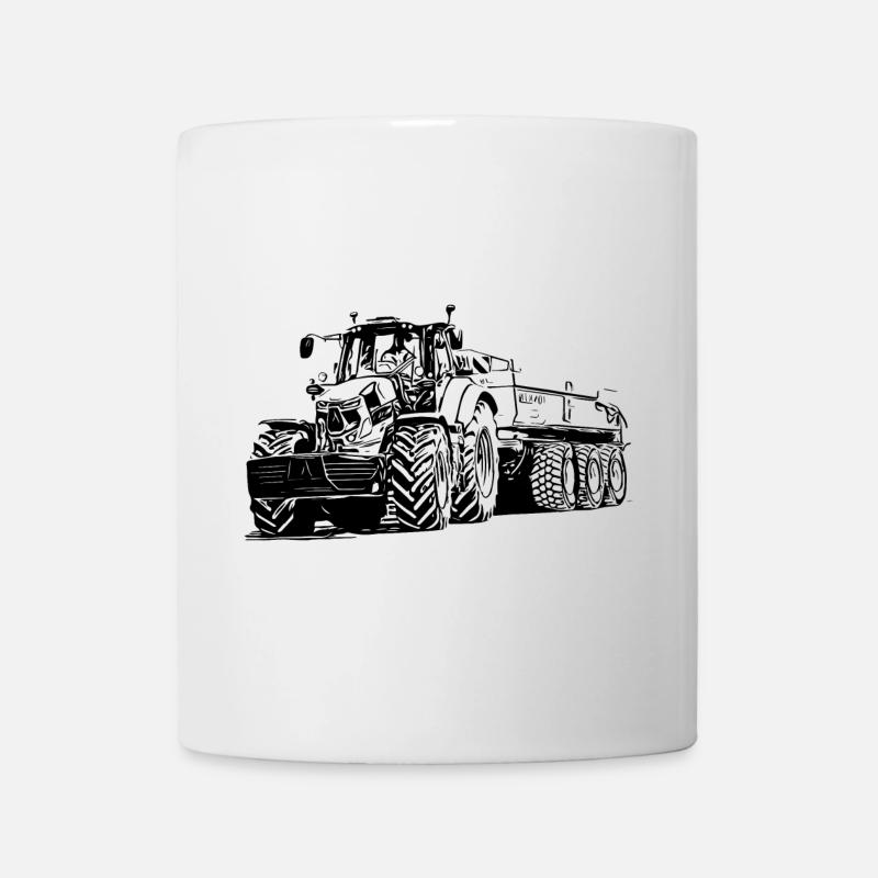 Traktor mit Anhänger - Tasse - Weiß