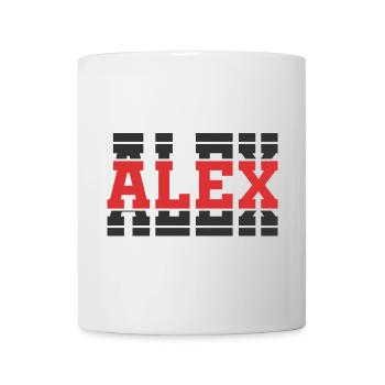 Alex t-shirt stacked text gift t-shirt - Mug - white - Front