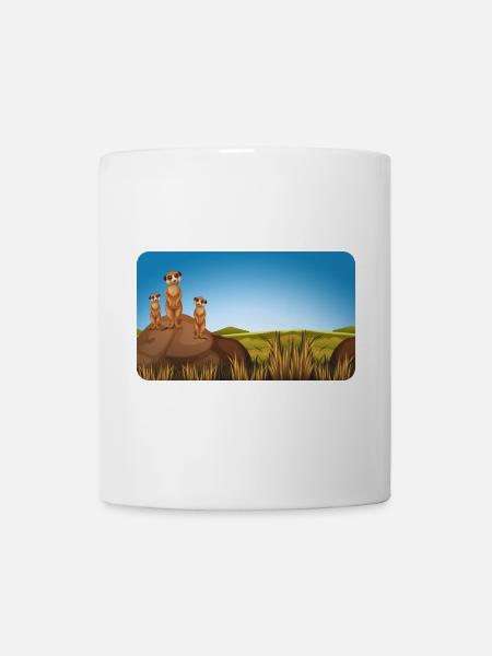 Erdmännchen Familie | personalisierbar - Tasse - Weiß