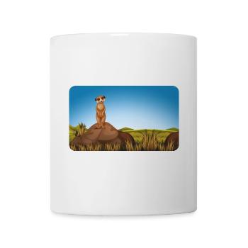 Suricate sur butte | personnalisable - Mug blanc - blanc - Devant
