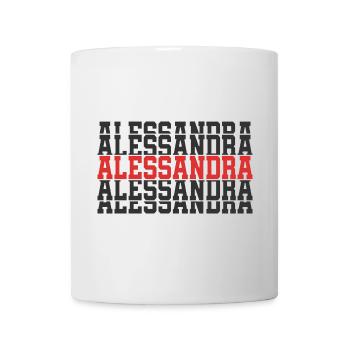 Alessandra T-Shirt gestapelter Text Geschenk T-Shirt - Tasse - Weiß - Vorne