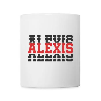 Alexis T-Shirt T-Shirt Geschenkidee gestapelter Text - Tasse - Weiß - Vorne
