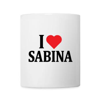 t-shirt J’aime Sabina t-shirt idée cadeau - Mug blanc - blanc - Devant