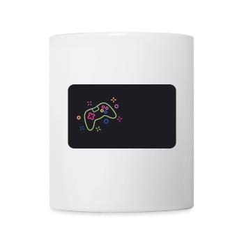 Manette de jeu colorée sur fond noir - Mug blanc - blanc - Devant