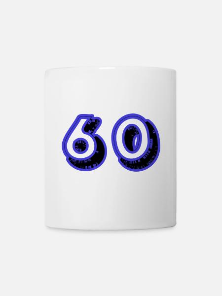 60. 60 ANS. 60e ANNIVERSAIRE. ANNIVERSAIRE 60 ANS. - Mug blanc - blanc