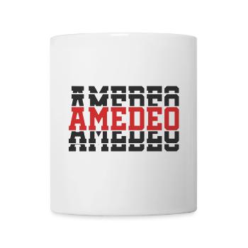 Amedeo t-shirt t-shirt idée cadeau texte empilé - Mug blanc - blanc - Devant