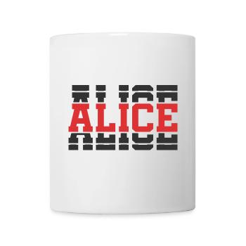 t-shirt Alice t-shirt idée cadeau texte empilé - Mug blanc - blanc - Devant