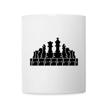 Herzschlag Schachbrett Schachfiguren Symbol icon - Tasse - Weiß - Vorne