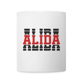 Alida T-Shirt T-Shirt Geschenkidee gestapelter Text - Tasse - Weiß - Vorne