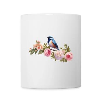 Bird on a flowering branch in spring - Mug - white - Front