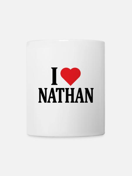 t-shirt j’aime Nathan t-shirt idée cadeau - Mug blanc - blanc