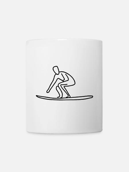 Surfen Skizze - Tasse - Weiß