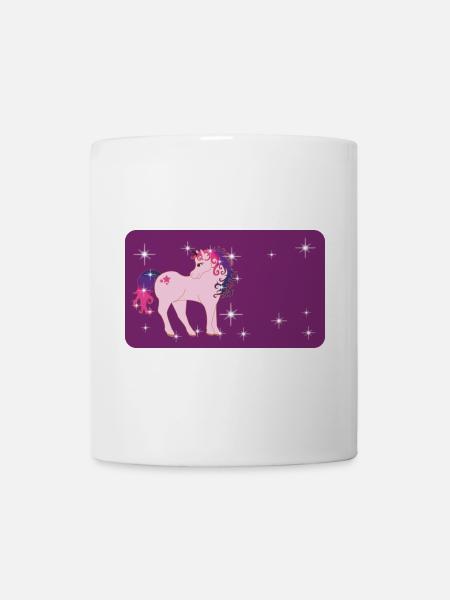 Fantasy Unicorn with Star - Purple - Mug - white