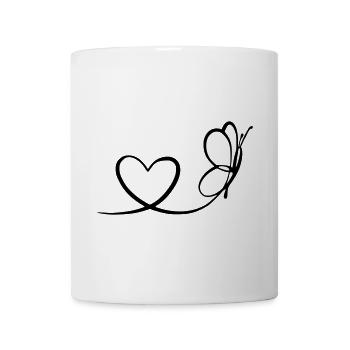 Papillon avec coeur - Mug blanc - blanc - Devant