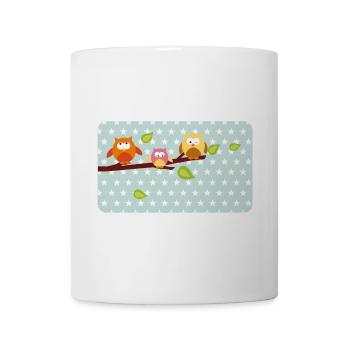 Little owls with mint asterisk | Customisable - Mug - white - Front