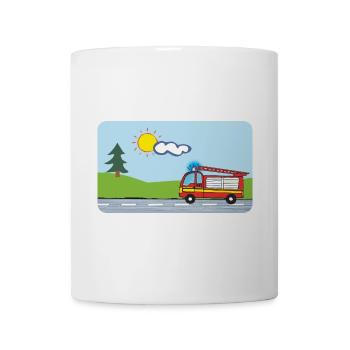 Véhicules d’urgence des camions de pompiers - Mug blanc - blanc - Devant
