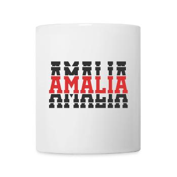 Amalia T-Shirt T-Shirt Geschenkidee gestapelter Text - Tasse - Weiß - Vorne