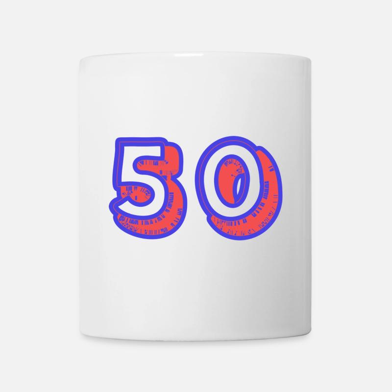 50. 50 ANS. 50e ANNIVERSAIRE. ANNIVERSAIRE 50 ANS. - Mug blanc - blanc
