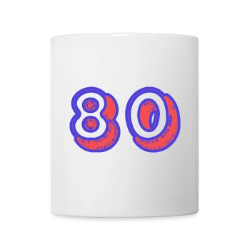 80. 80 JAHRE. 80-JÄHRIGES JUBILÄUM. 80. GEBURTSTAG. - Tasse - Weiß - Vorne